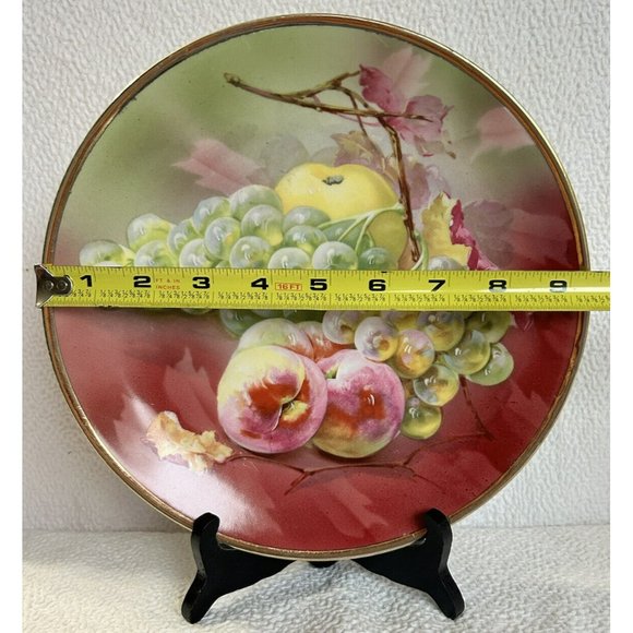 Vintage 1909-1934 C.T. Altwasser 9 1/4” Gorgeous Red & Green Grapes & Apples EUC - Picture 8 of 12